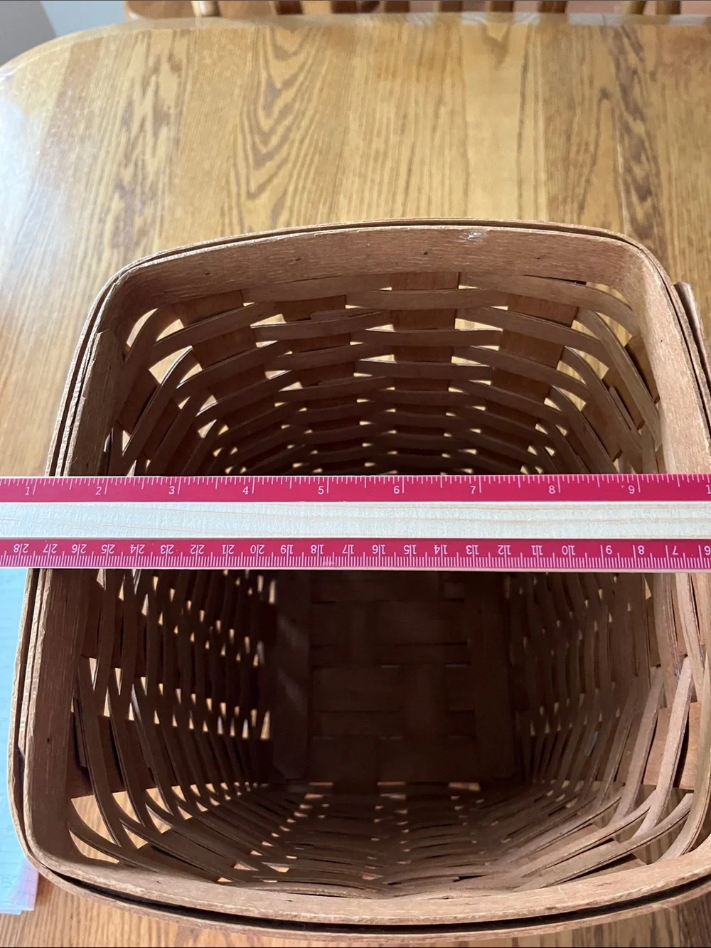 Longaberger Basket 12 inch by 9.25 inch square basket  no liner